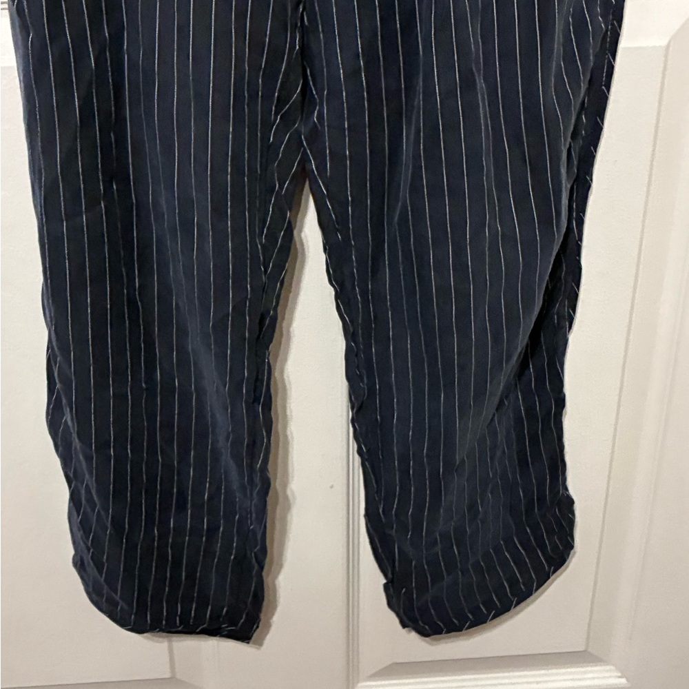 Women’s Navy Pinstripe Pants - Classic Straight Fit